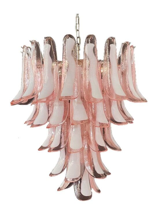 Murano chandelier - 52 petals - Pink