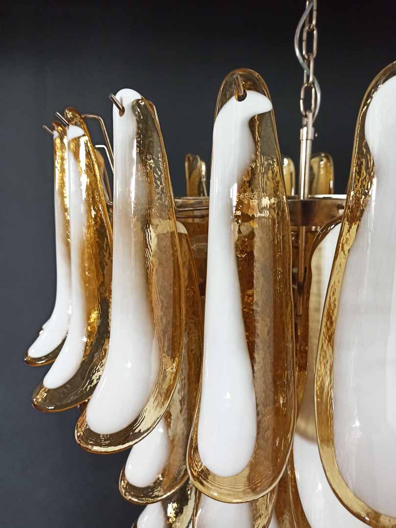 Murano chandelier - 75 petals - Caramel