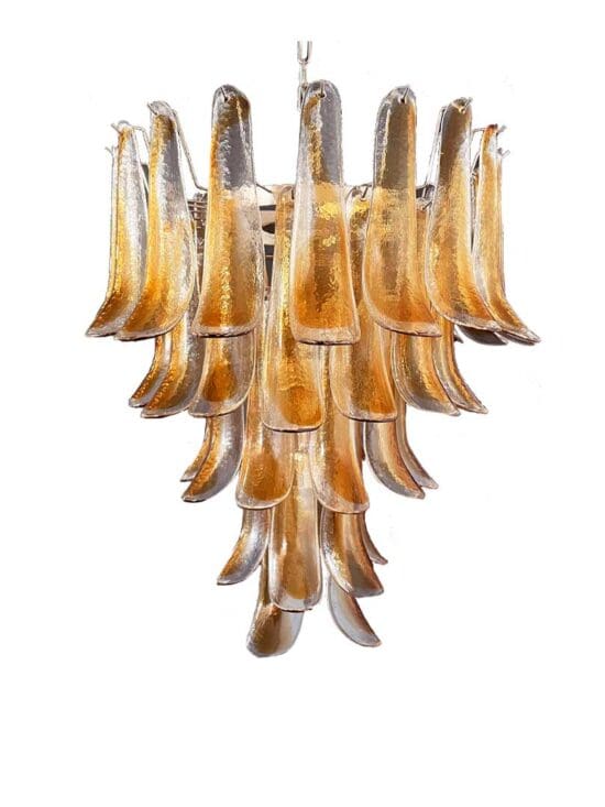 Murano chandelier - 52 petals - Amber