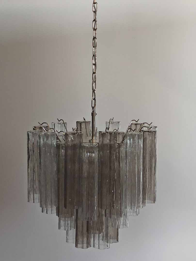 Murano chandelier - 36 tubes - Smoked/Transparent