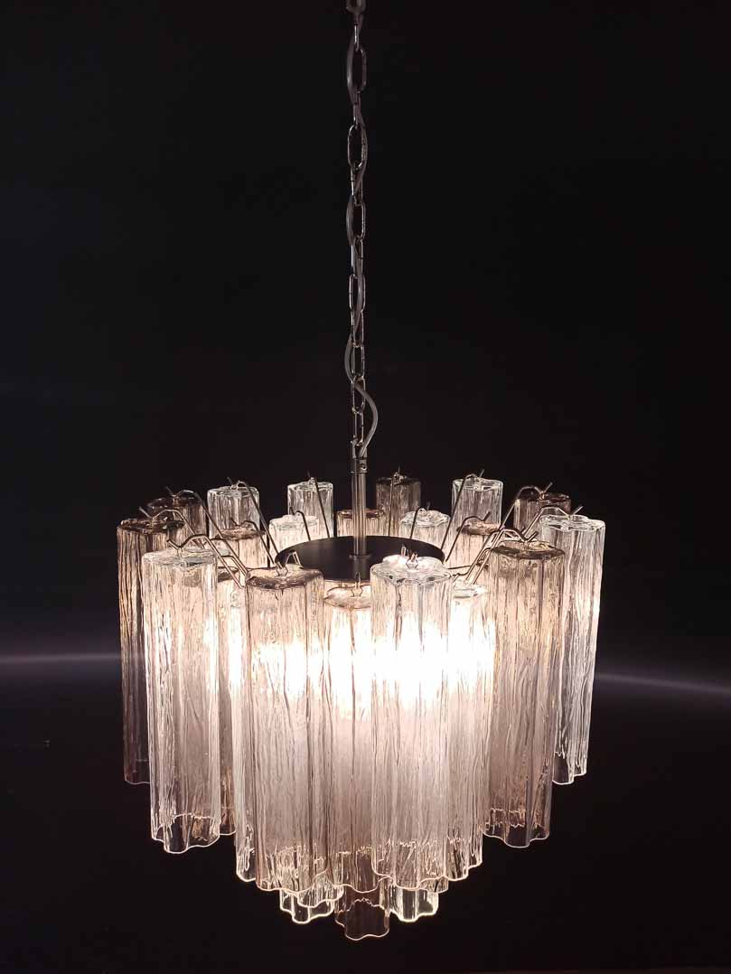Murano chandelier - 36 tubes - Smoked/Transparent