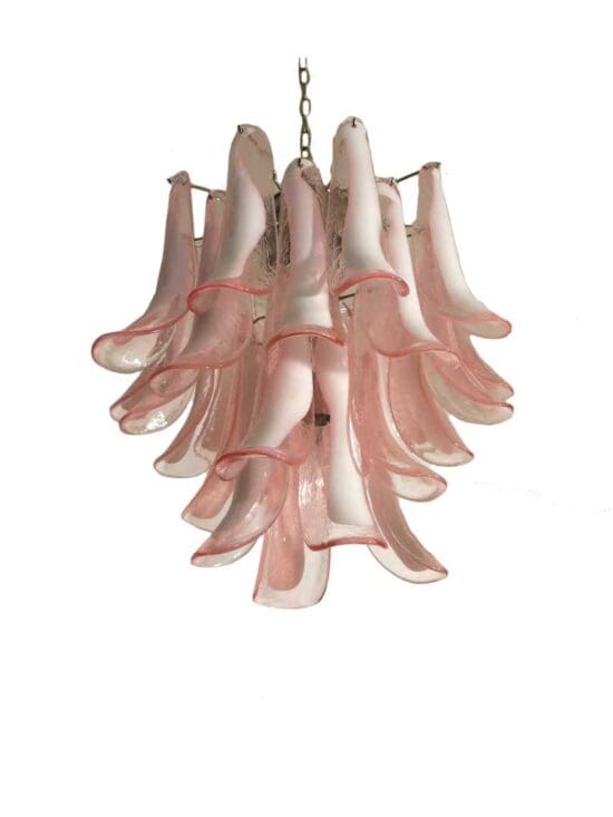 Murano chandelier - 26 petals - Pink