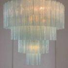 Murano chandelier - 78 tubes - Opal - Shiny gold frame