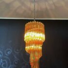 Murano chandelier - Spiral - 54 prisms - Amber