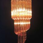 Murano chandelier - Spiral - 54 prisms - Amber