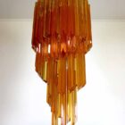 Murano chandelier - Spiral - 54 prisms - Amber