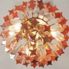 Murano chandelier - Spiral - 54 prisms - Amber
