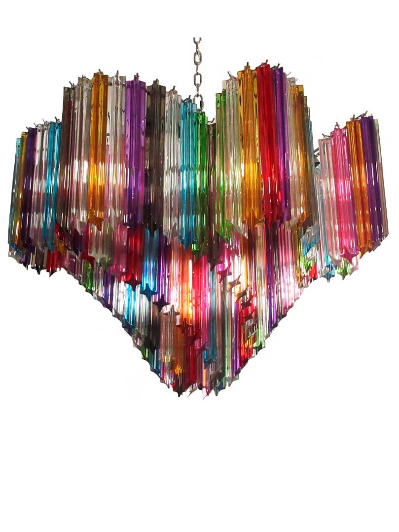 Murano chandelier - 200 prisms - Multicolored