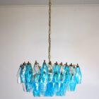 Murano chandelier - Poliedri - 56 glassMurano chandelier - Poliedri - 56 glasses - Blue/transparent es - Blue/transparent
