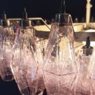 Murano chandelier - Poliedri - 185 glass - Pink