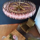 Murano chandelier - Poliedri - 185 glass - Pink