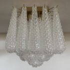 Murano Ceiling lamp - Cone - 32 glass leaves - Transparent