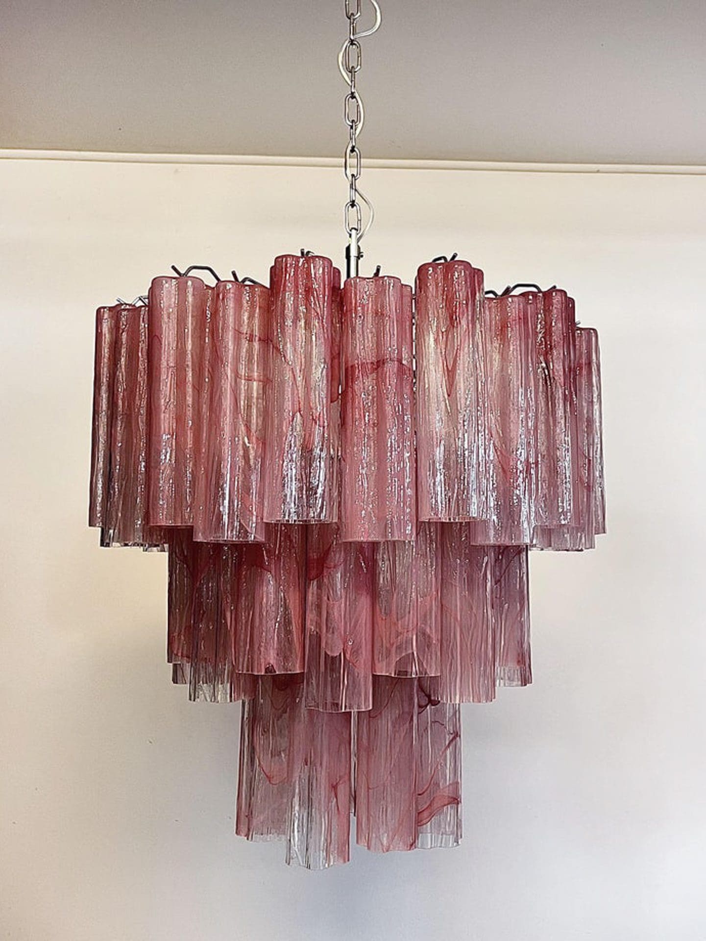 Murano Chandelier - 48 tubes - Alabaster Pink