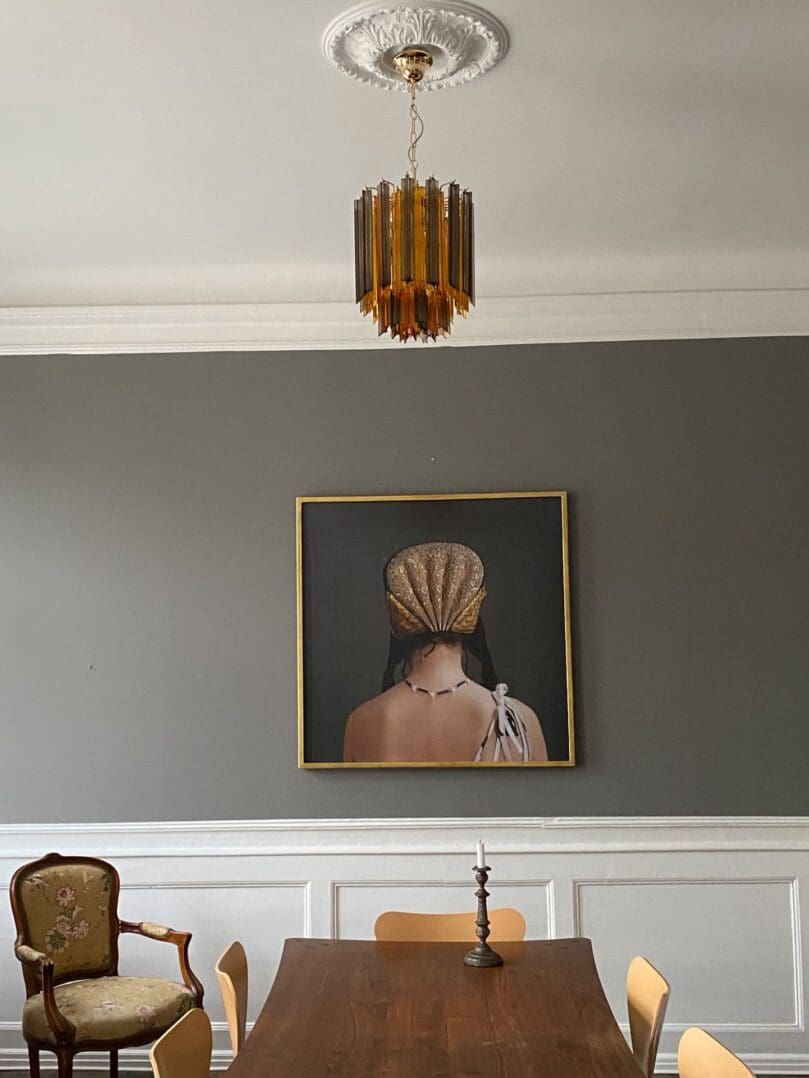 4890-1 murano chandelier 47 amber smoked prisms cherry vintage interior-04