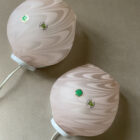 Vintage murano wall lights mat pink