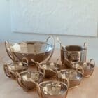 Italian Vintage Dessert set - Steel/Golden Metal