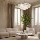 185 white alabaster poliedri Murano chandelier