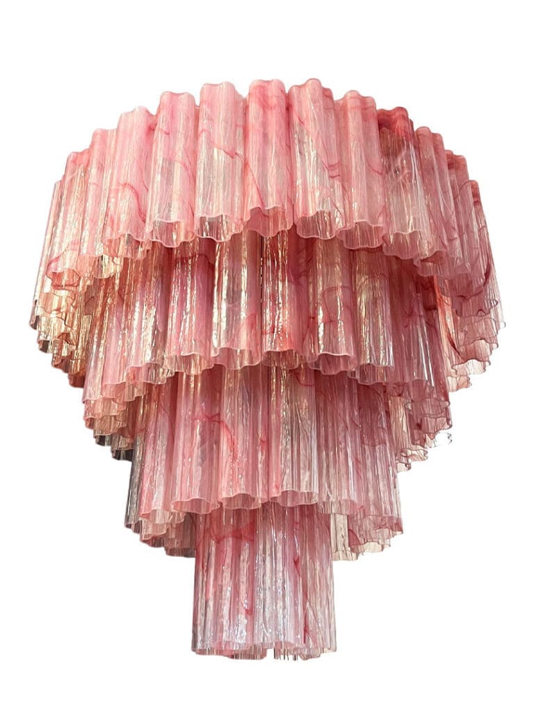 Murano Chandelier - 78 tubes - Alabaster Pink - Cherry