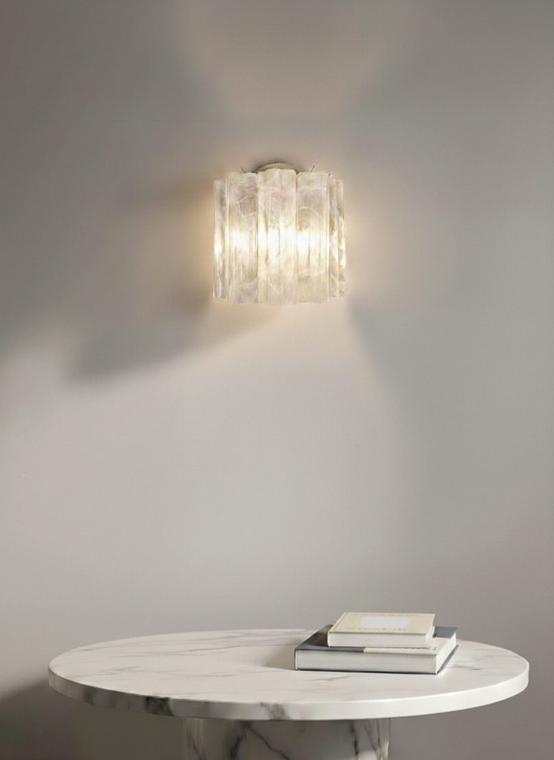 Murano - Wall light - 5 Tubes - White alabaster Chrome patinated