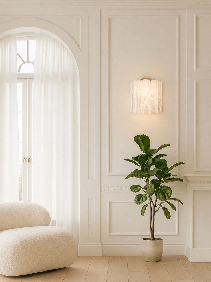 Murano - Wall light - 5 Tubes - White alabaster