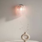 Pink 5 tube Murano wall light