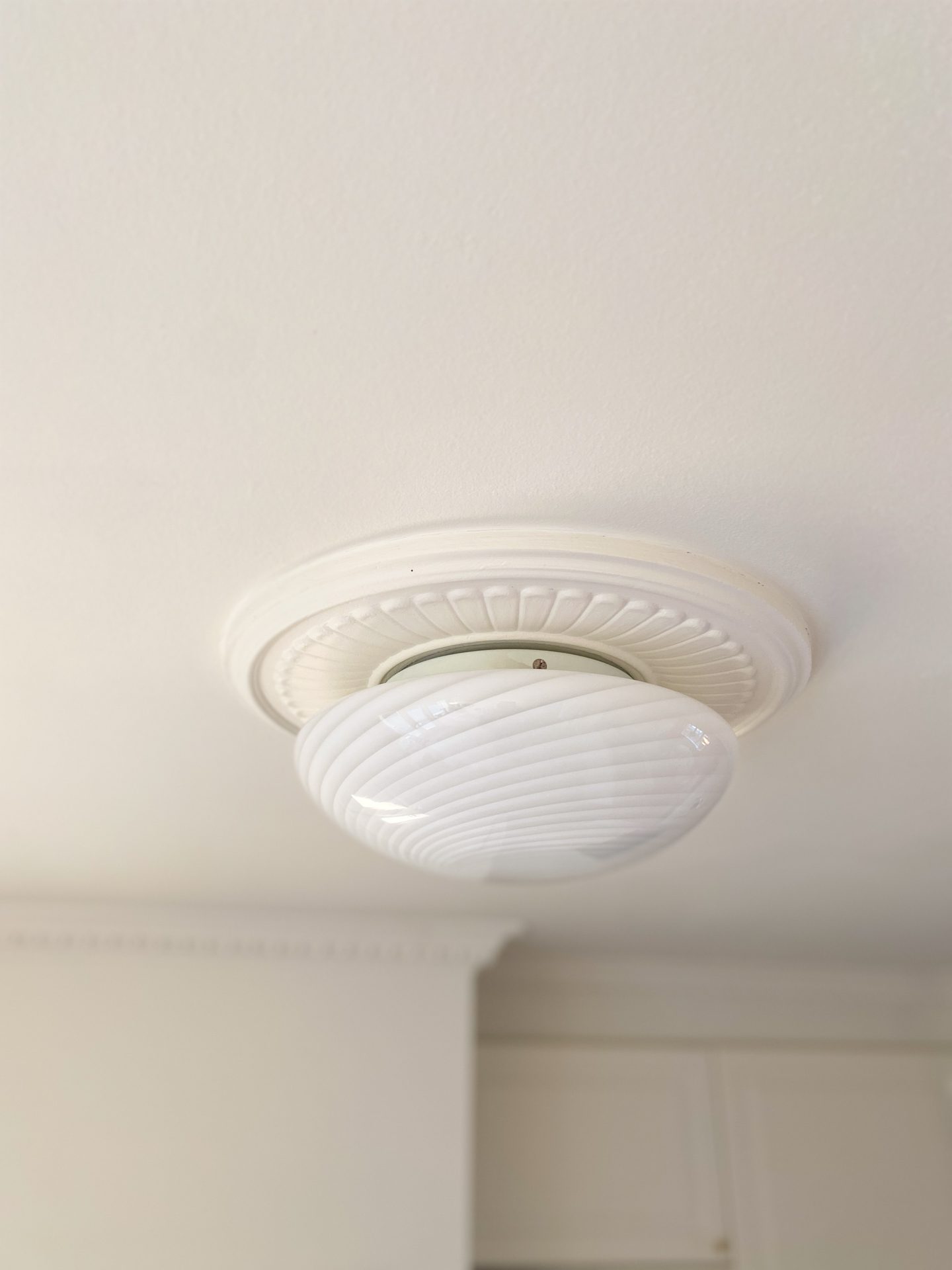 Vintage Murano light - white ceiling/wall lamp - 30 cm