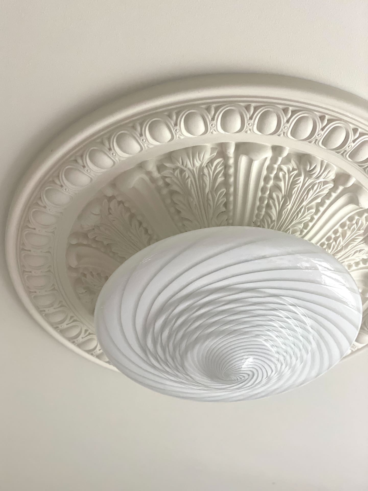 Vintage Murano light - white ceiling/wall lamp - 40 cm