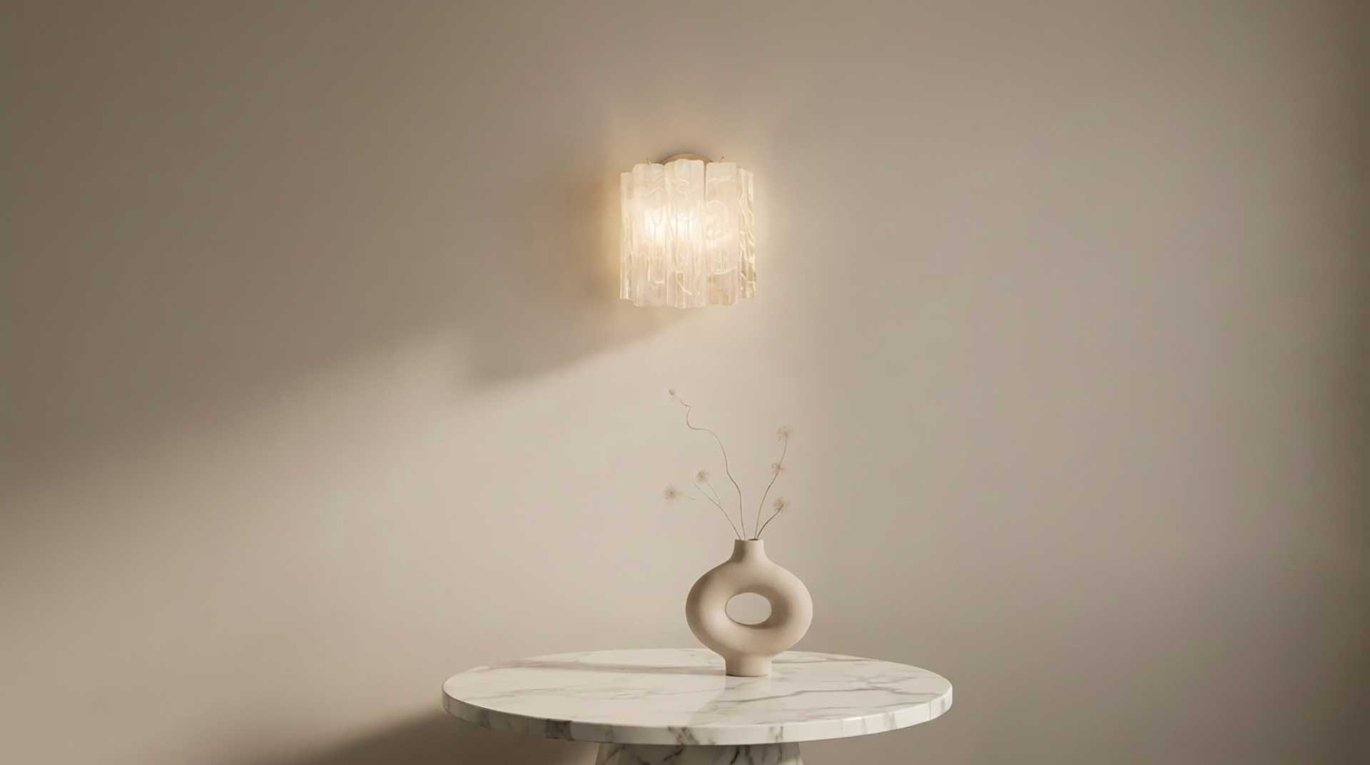 Murano – Vägglampa – 5 Rör – Vit alabaster