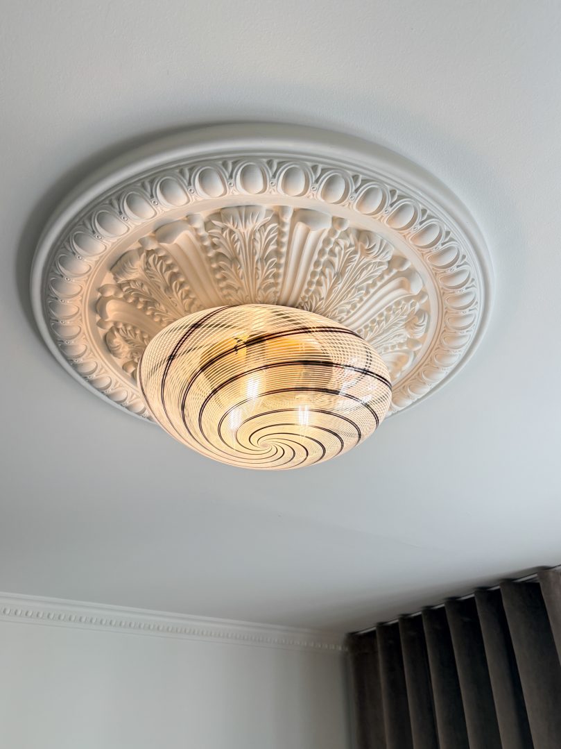 Vintage Murano Swirl Ceiling lamp Black 39 cm
